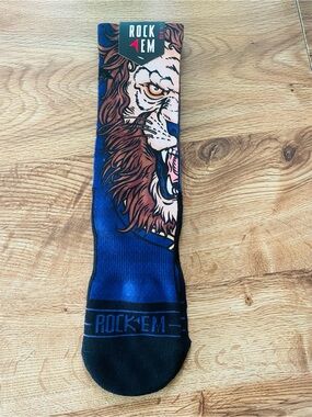Rock 'Em Blue Lion Crew Socks for Women
